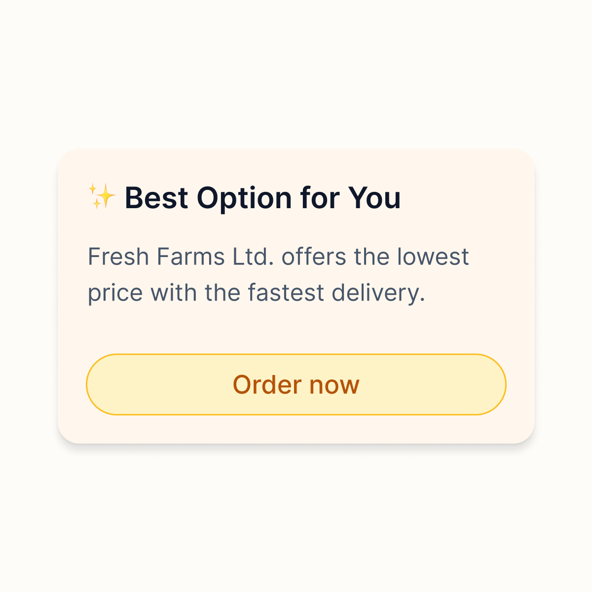 Restaurant supplier web app screen